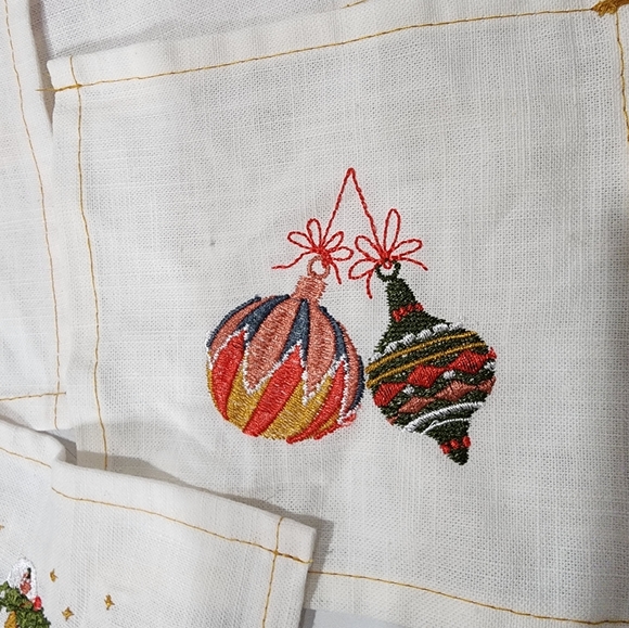 Threshold Christmas Embroidered Winter Scene Cocktail Napkins 5 pc. - Picture 3 of 9